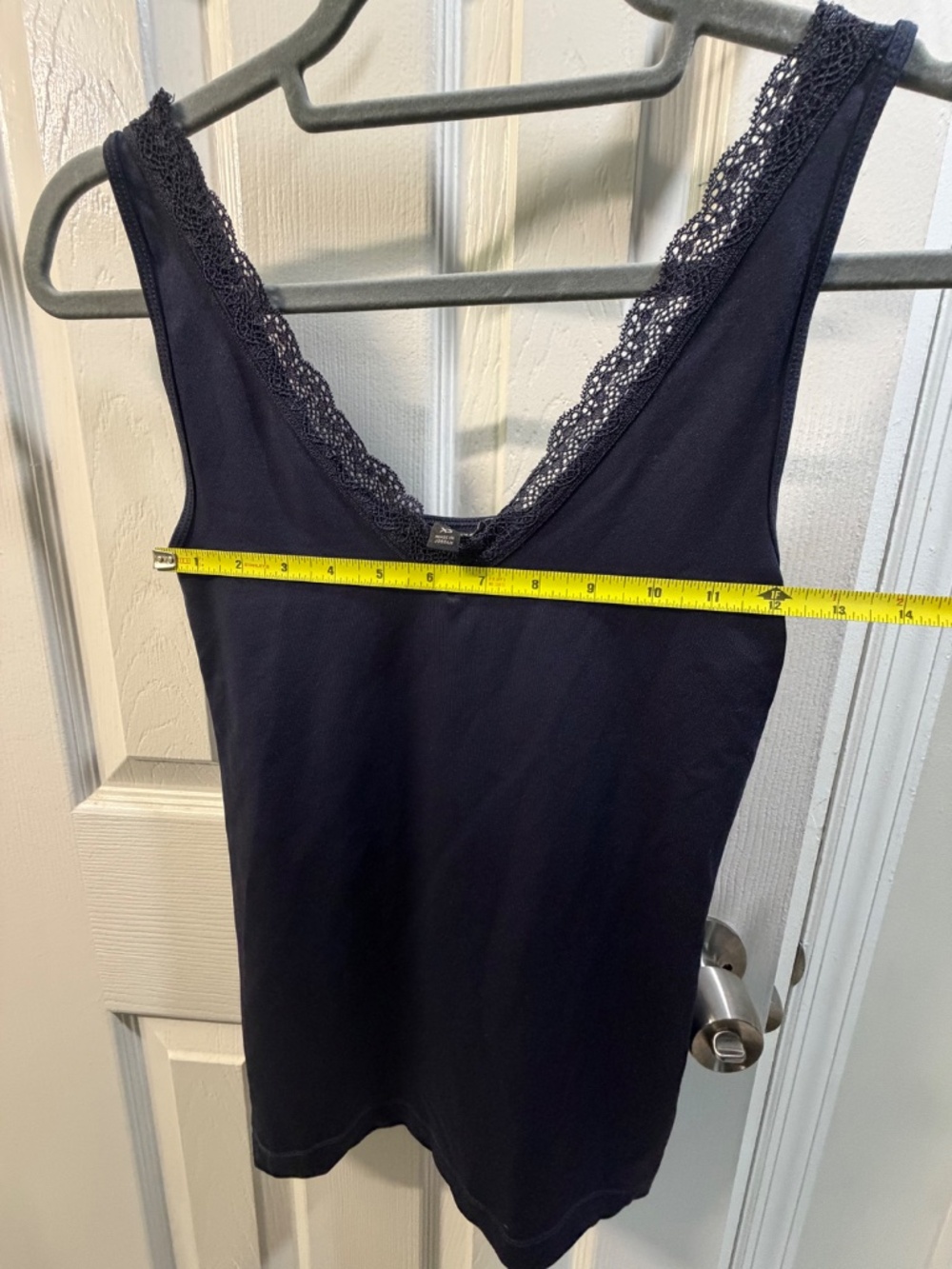 Banana Republic Navy Blue V Neck Tank with Lace Trim Size XS